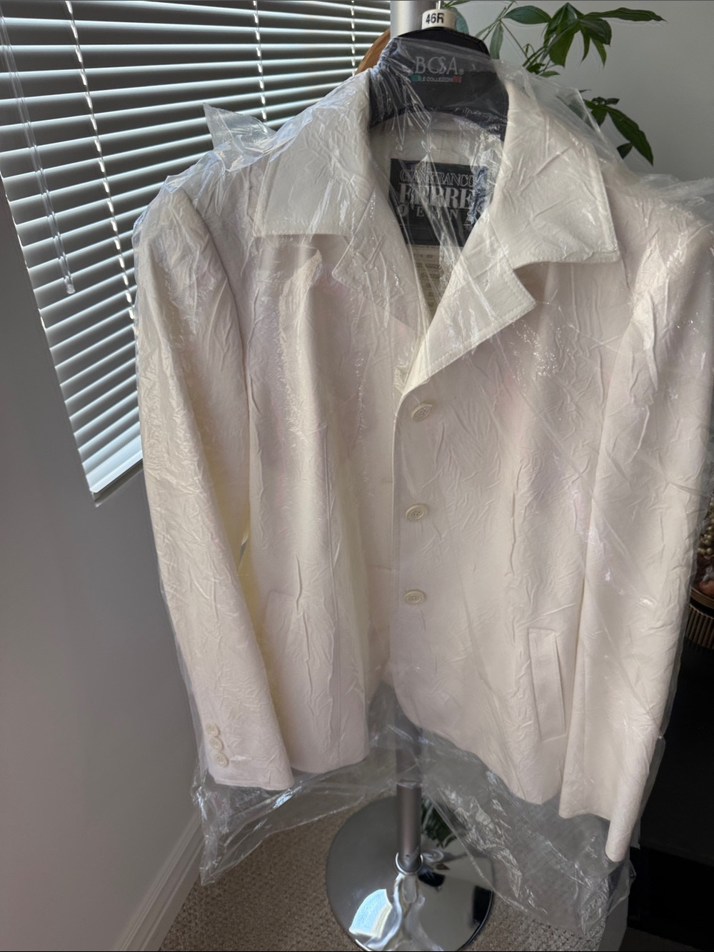 Gianfranco Ferre White Button-Down Shirt with Branded Label